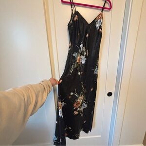 Lulus Floral Black Midi Dress